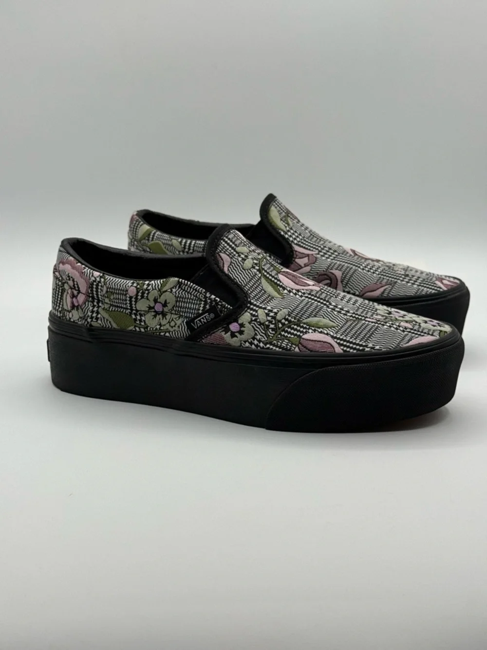 Vans Tapestry Floral Platform Slip-On Sneakers Chunky Sole Street Style Shoes - Picture 13 of 17